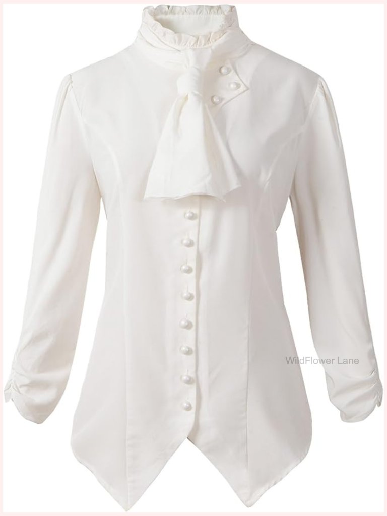 Steampunk Ruffle Vamp Renaissance Blouse Shirt Top Gothic Victorian Pirates